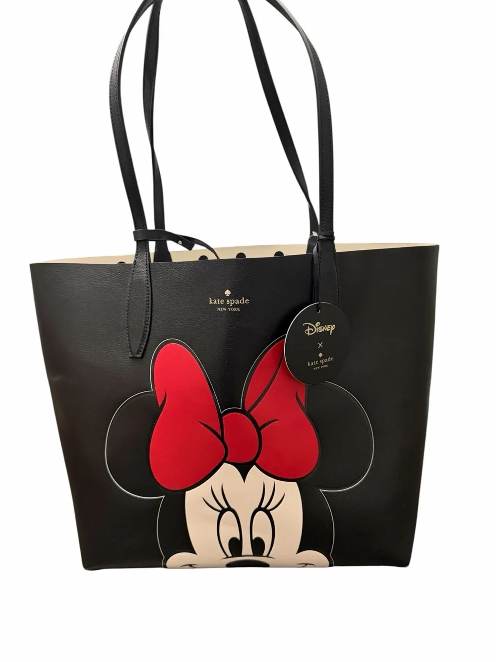 kate spade Black Tote with Red Bow Minnie Appliqué