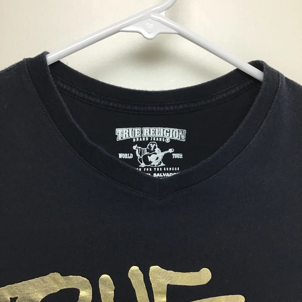 True Religion mens short sleeve spellout tee shirt medium