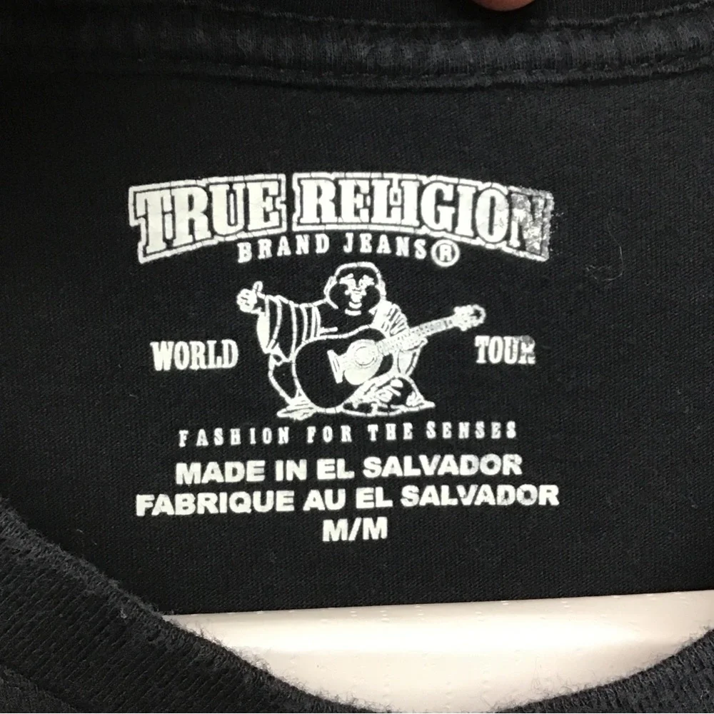 True Religion mens short sleeve spellout tee shirt medium