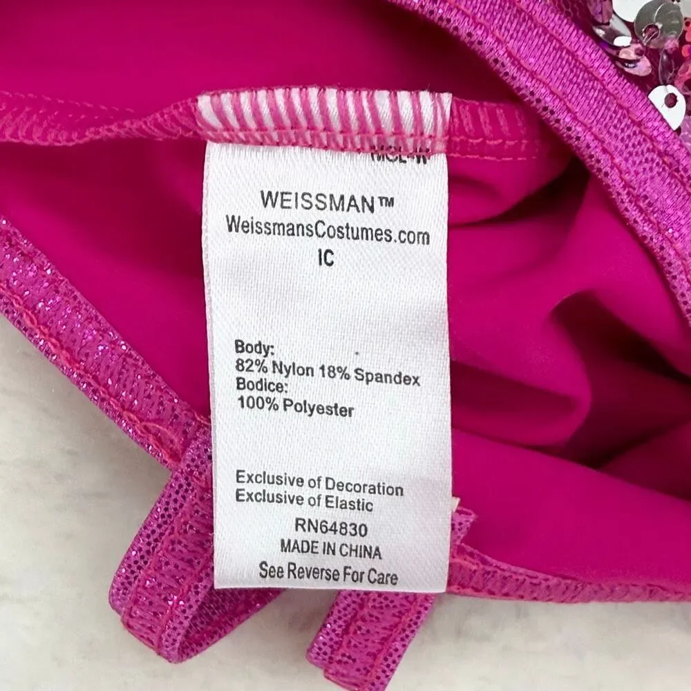 Weissman Showtime Fuschia Pink Sequin Dance Costume US Size IC 7-8 Intermediate