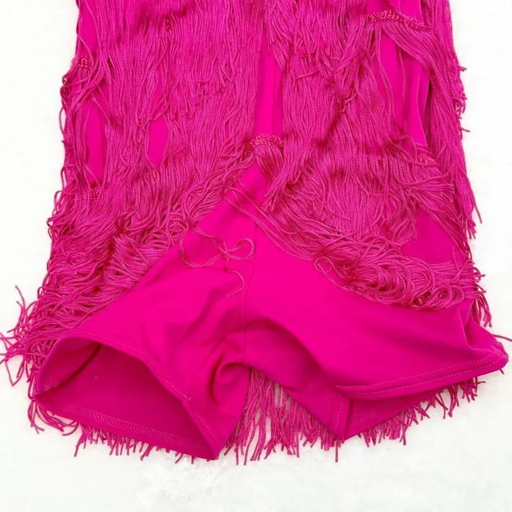 Weissman Showtime Fuschia Pink Sequin Dance Costume US Size IC 7-8 Intermediate
