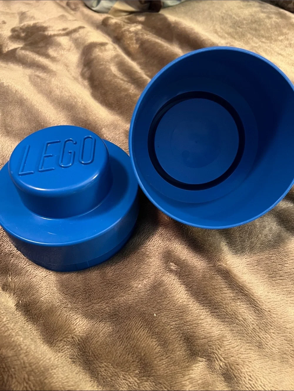 LEGO Blue Round Storage Brick Case