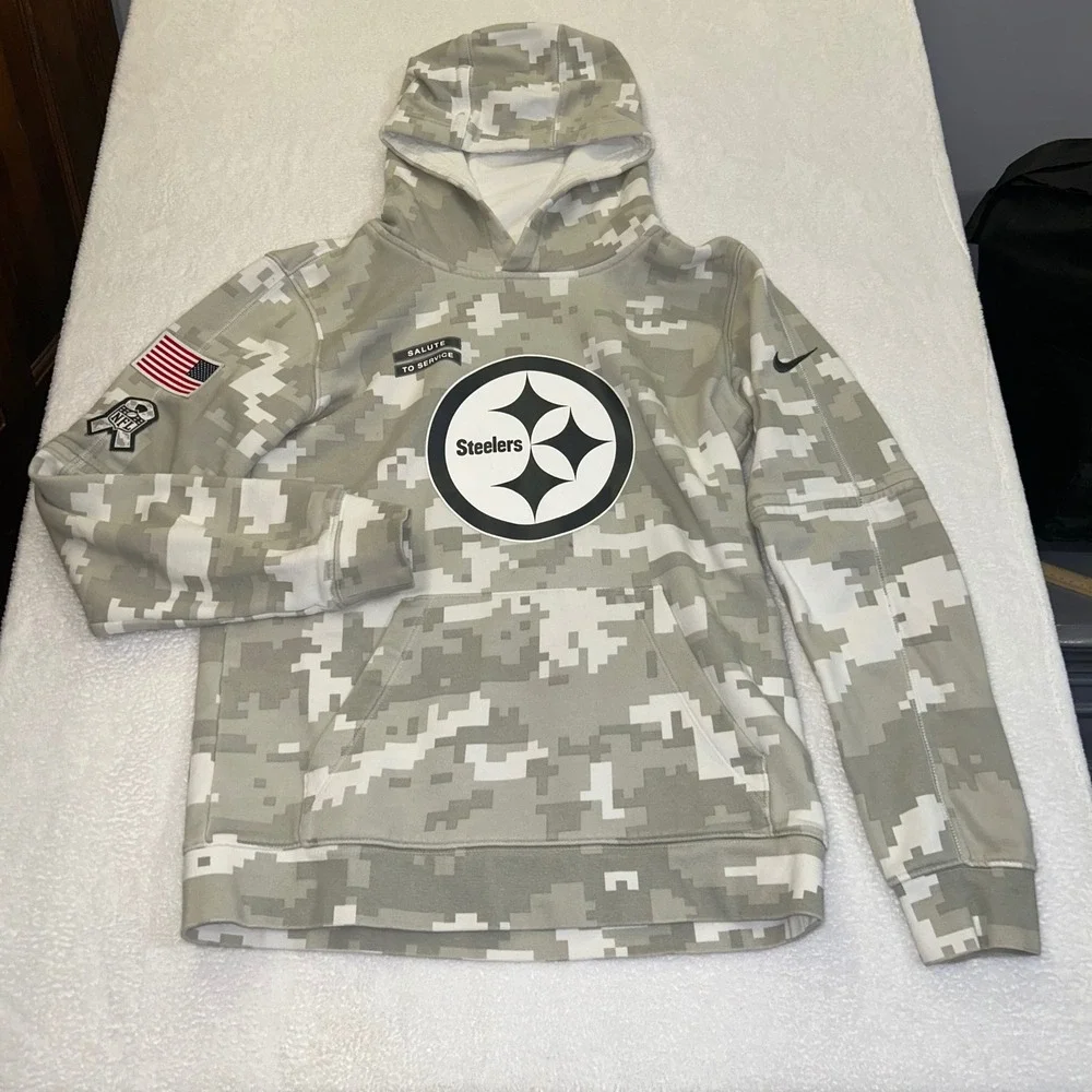 Nike Hoodie Pittsburgh Steelers Salute to Service Boys L 14/16 Digi Camo NFL B2S