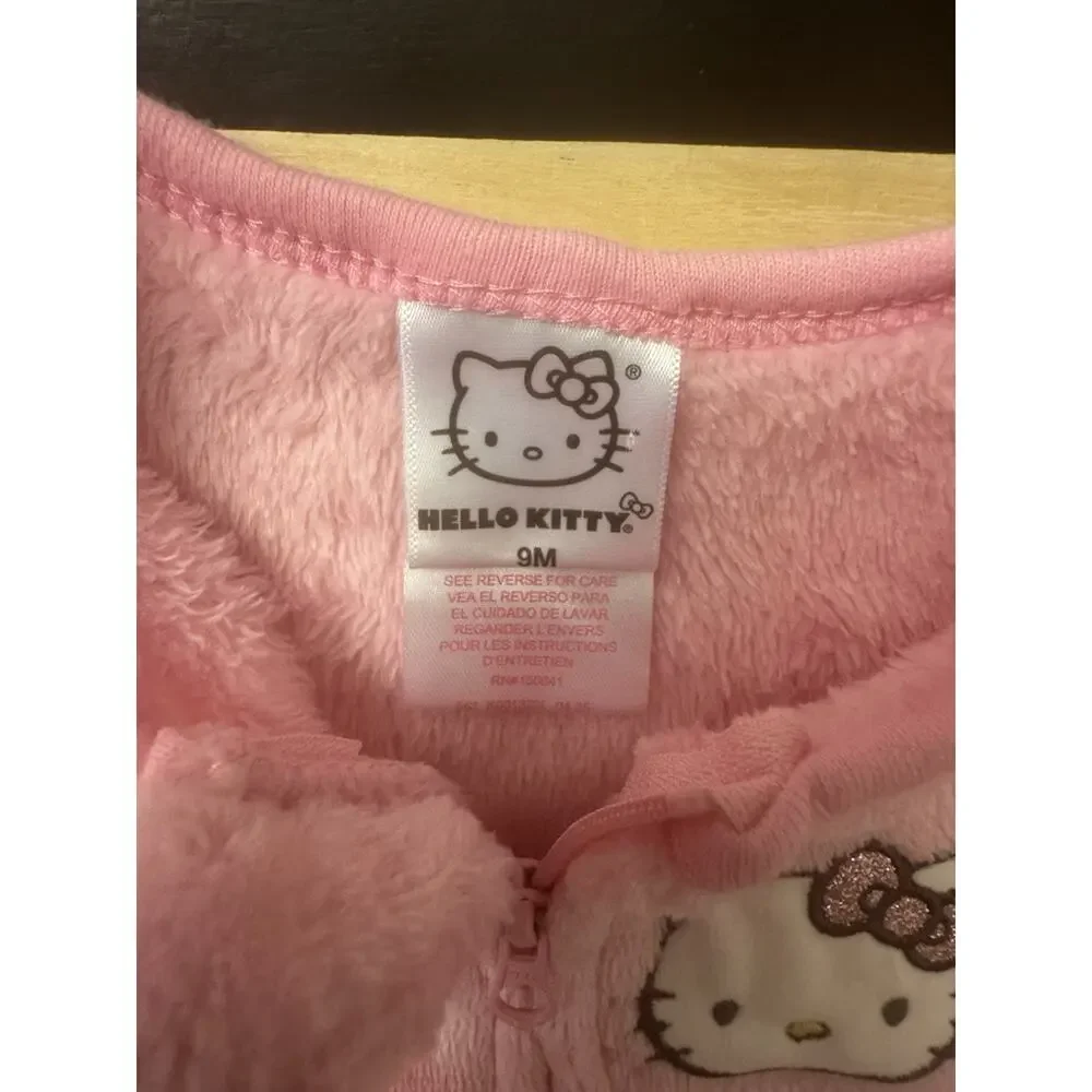 Hello Kitty Pink Fleece Footed Zip Sleeper One Piece Pajamas Girls 9M