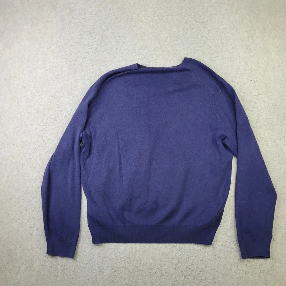 Polo Ralph Lauren V-Neck Sweater Mens 2XL Blue Pima Cotton Long Sleeve Pullover