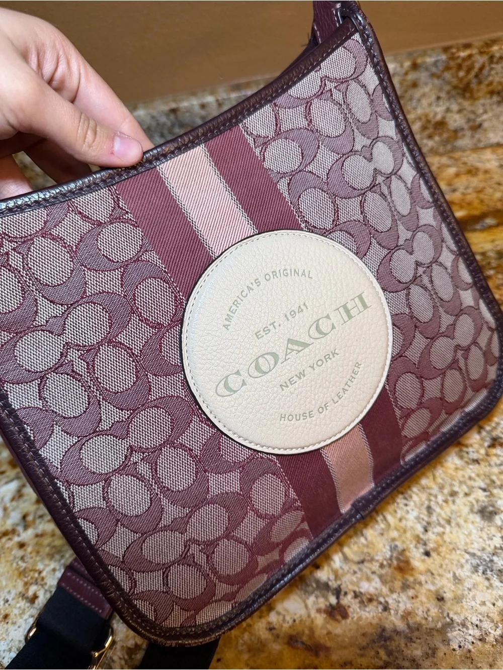 Coach Dempsey File Bag in Signature Jacquard with Varsity Stripe & Patch