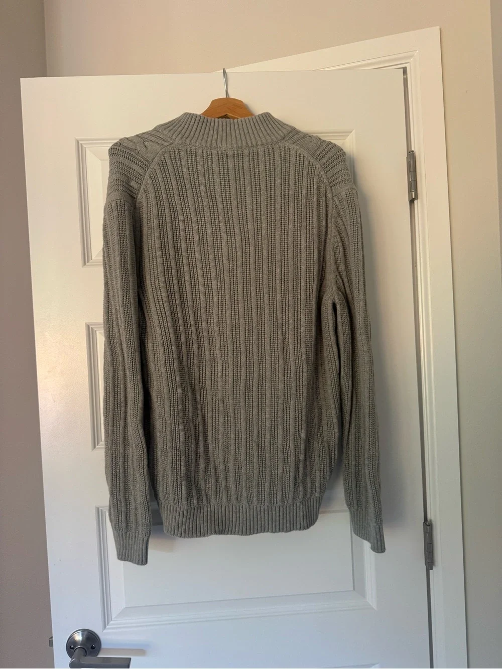 Like New Tasso Elba Cable-Knit Quarter-Zip Sweater - Gray