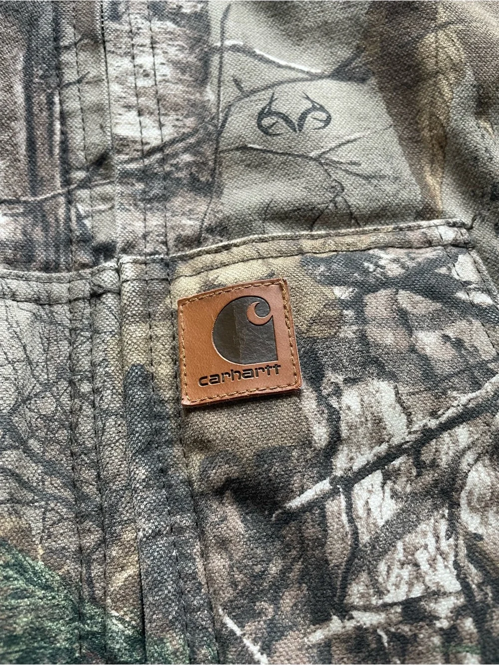Carhartt Realtree Kids Camo Quilted Hooded Zip Jacket Large Insulated Gorpcore