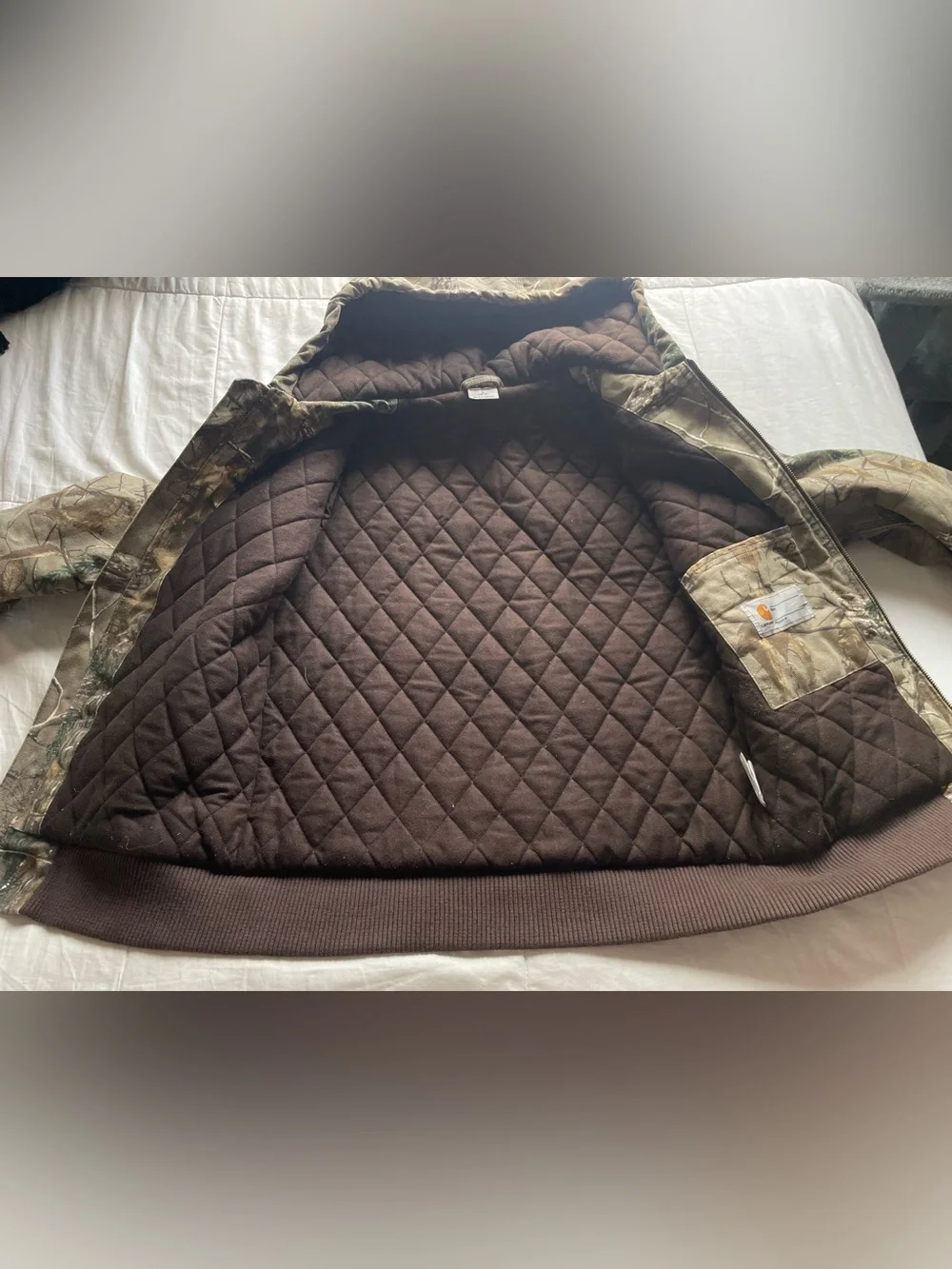 Carhartt Realtree Kids Camo Quilted Hooded Zip Jacket Large Insulated Gorpcore