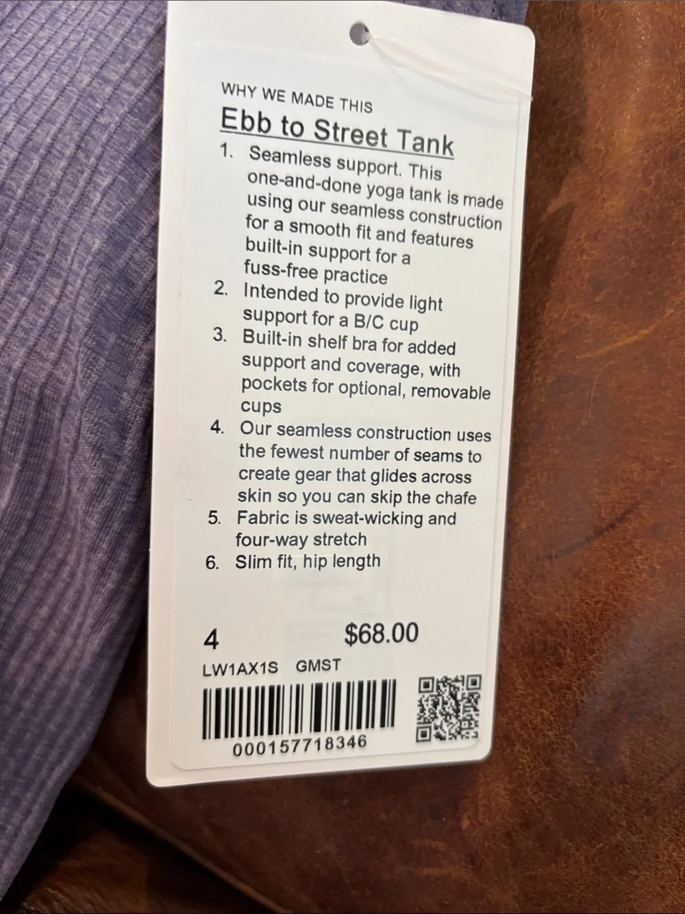 lululemon athletica Lavender ebb to street tank
