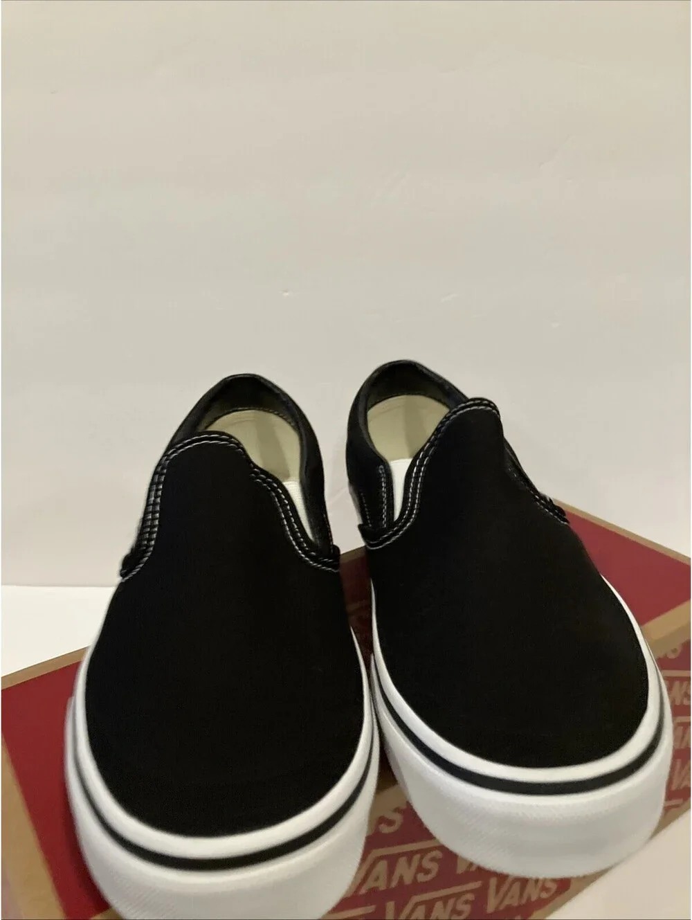 Vans Classic Slip On 'Black White' Canvas Shoes / VN000EYEBLK / Men's Size 8 NEW
