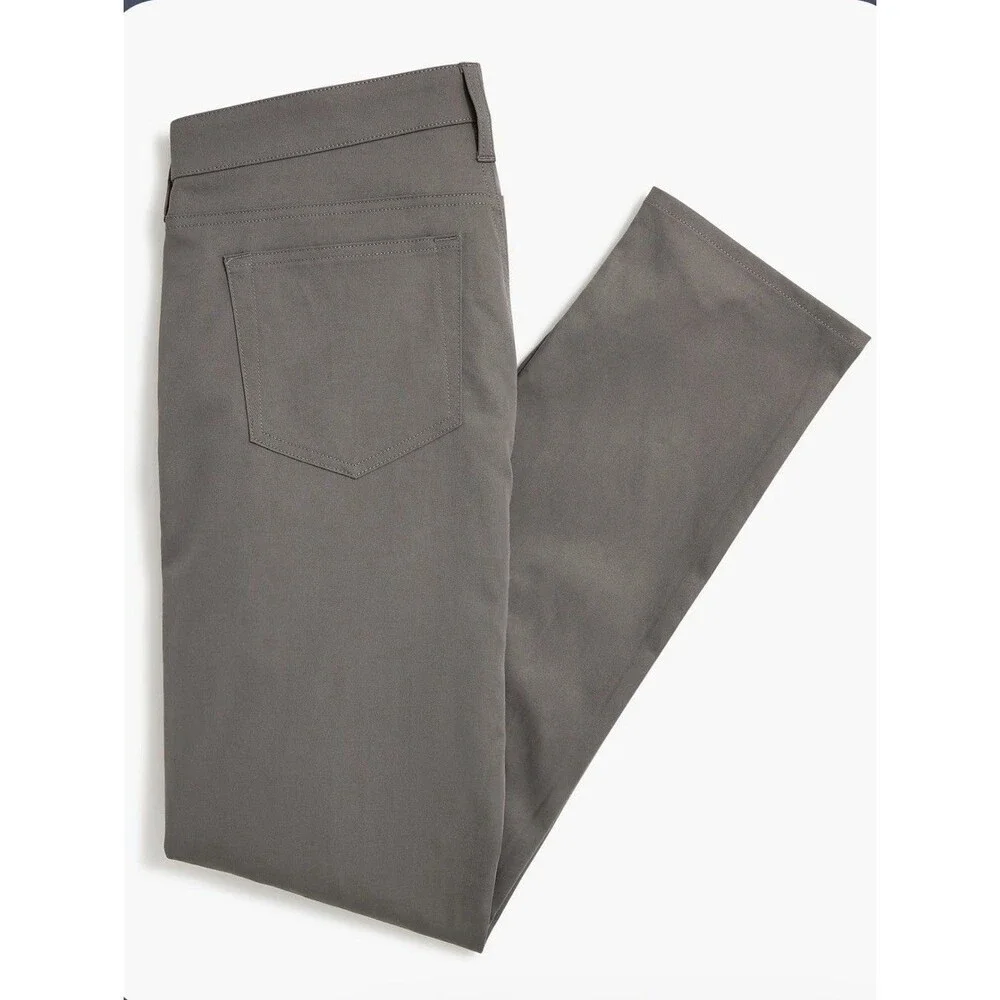 J.Crew Tech Pants Mens 33 30 Gray Slim Fit Flex Chino 5 Pocket Flat Front New
