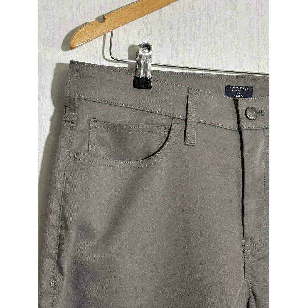 J.Crew Tech Pants Mens 33 30 Gray Slim Fit Flex Chino 5 Pocket Flat Front New
