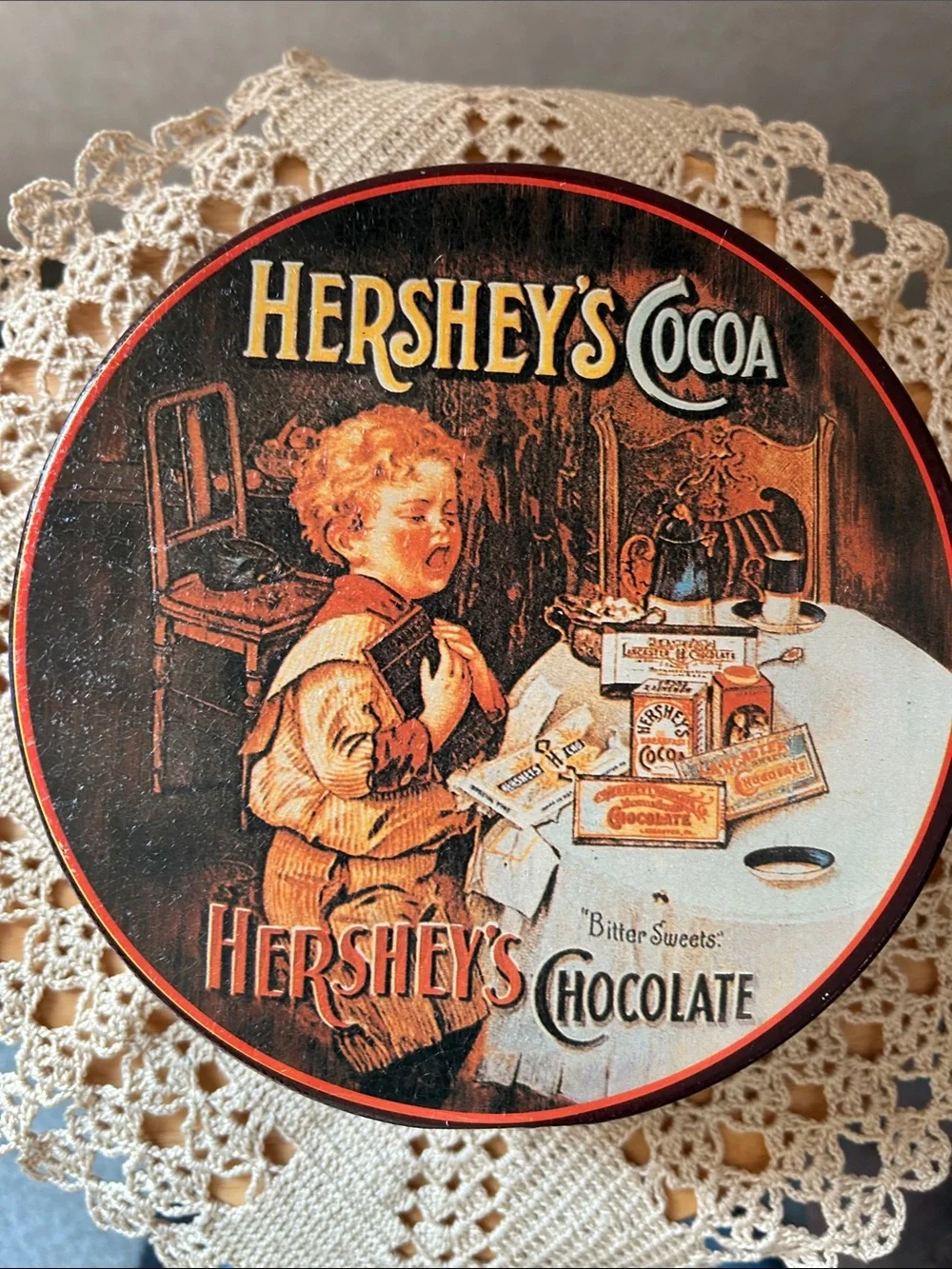 Cocoa Decorative Tin - Vintage Brown