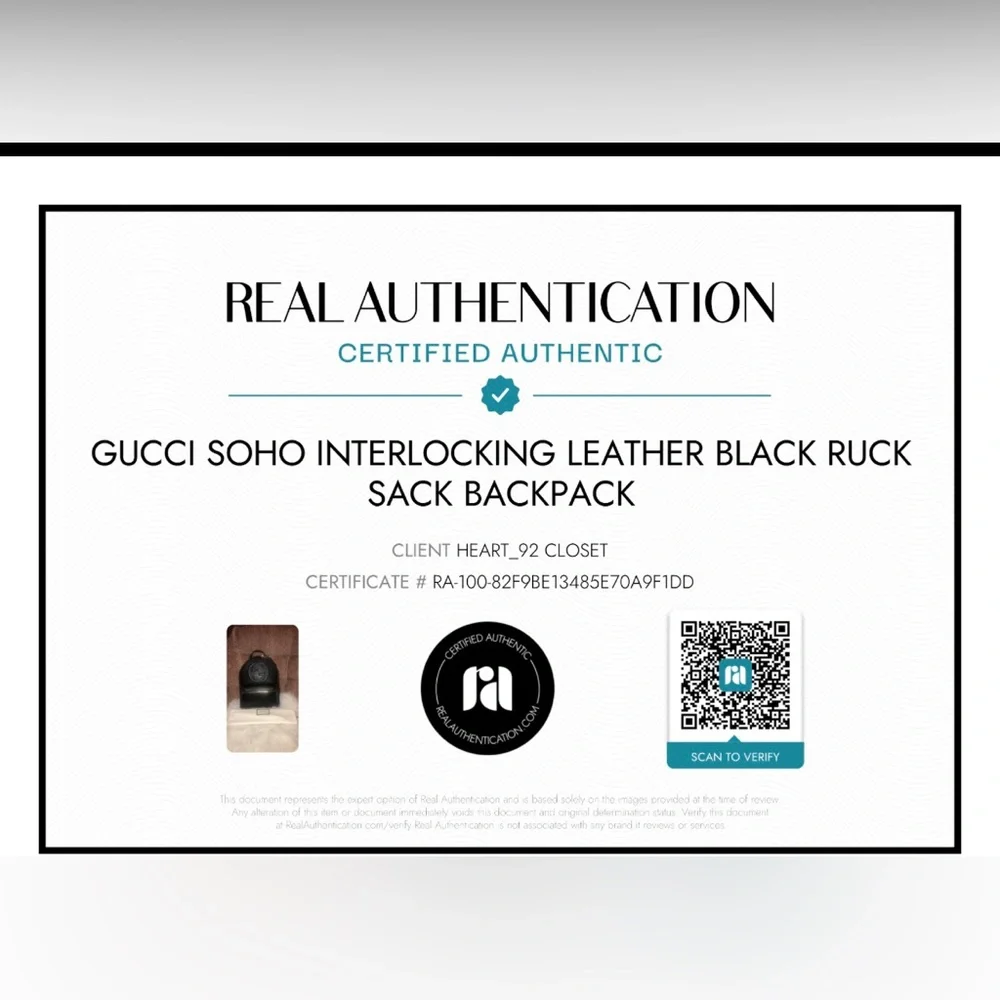 Gucci Soho Interlockcing GG Black Leather Backpack