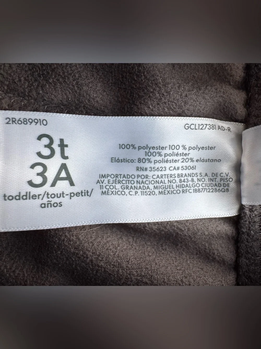 Carter’s 3T Gray Fleece Jogger Pants