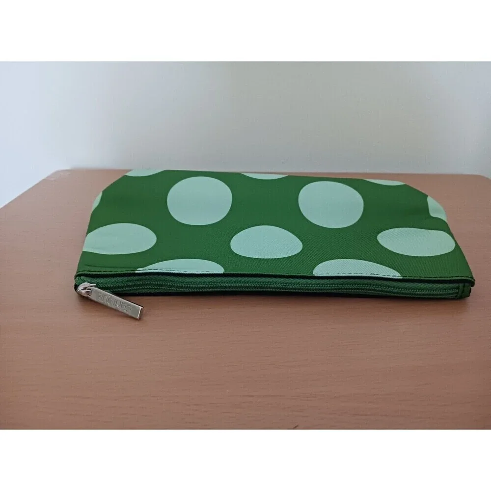 Clinique X Kate‎ Spade Black White Green Cosmetic Bag Zipper Pouch