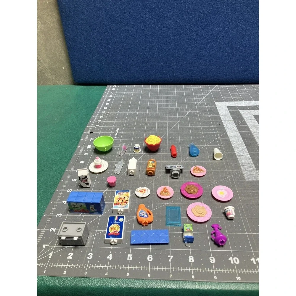 Shopkins Barbie Food Lot Accessories Plates Cookies Popcorn
