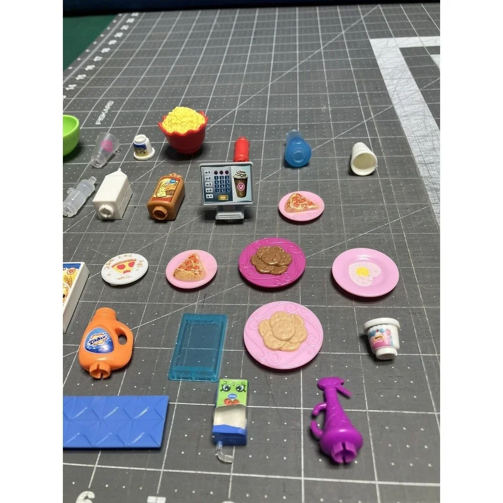 Shopkins Barbie Food Lot Accessories Plates Cookies Popcorn