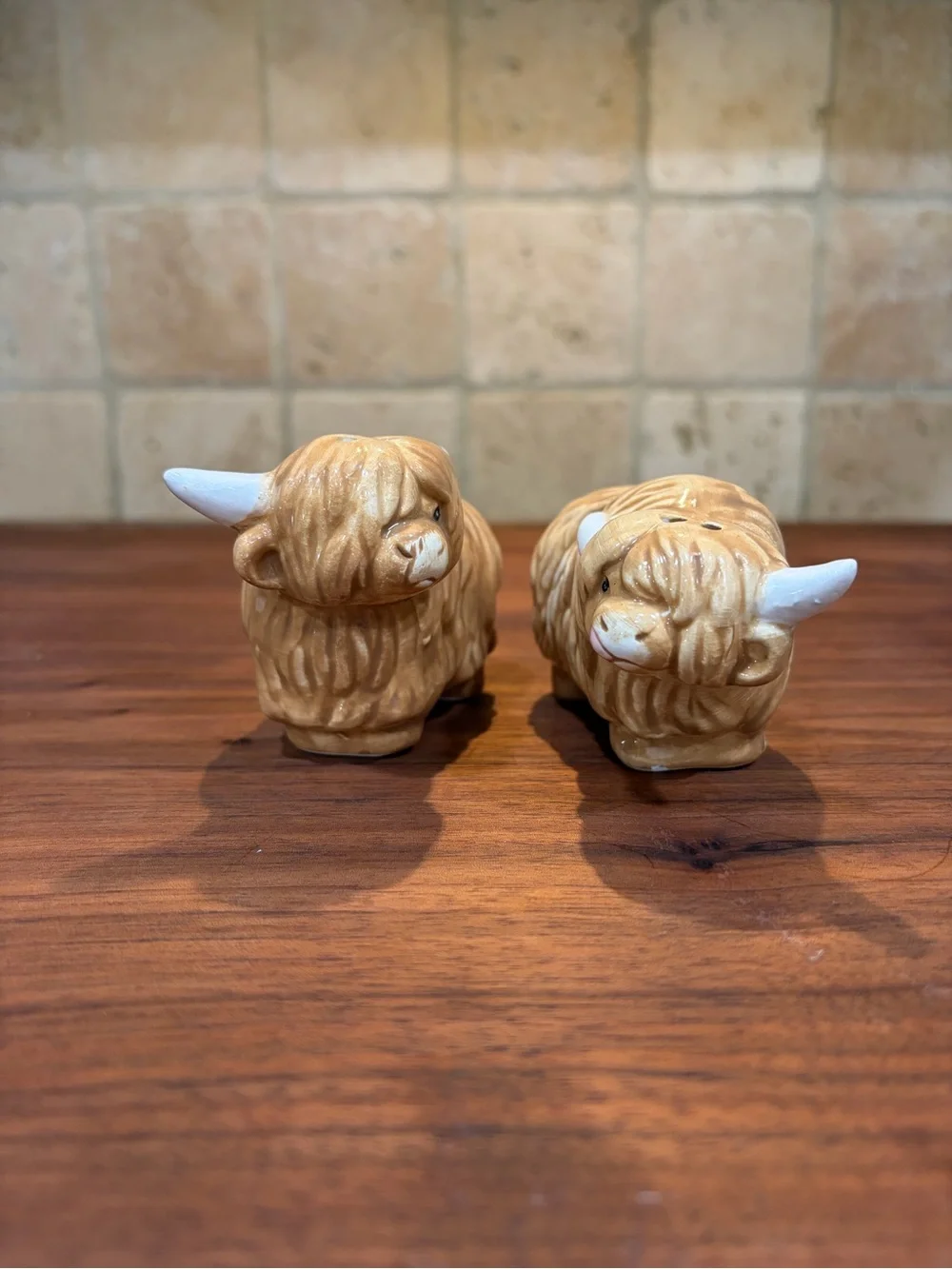 Ceramic Highland Cow Salt & Pepper Shakers - Cracker Barrel