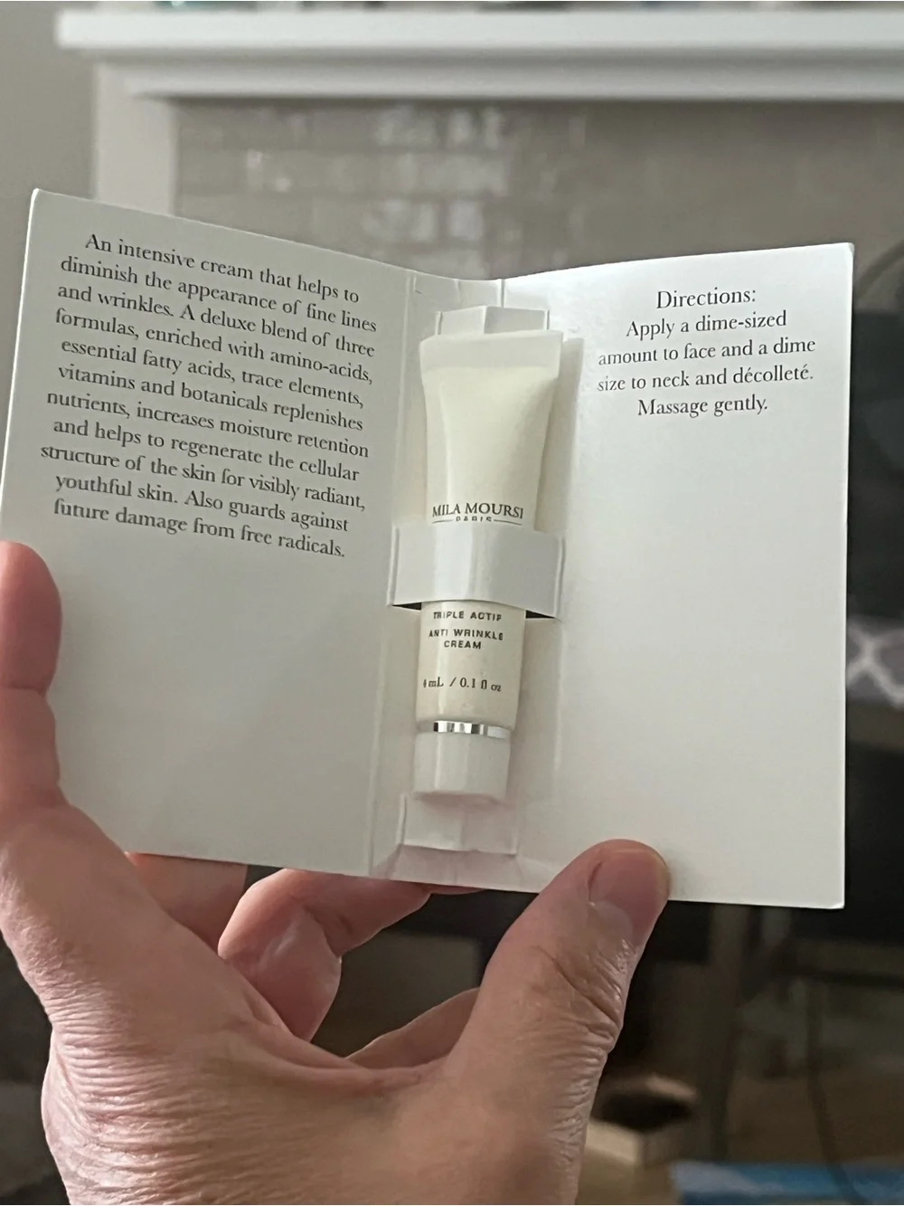 New Mila Moursi Triple Actif Anti-Wrinkle Cream Sample
