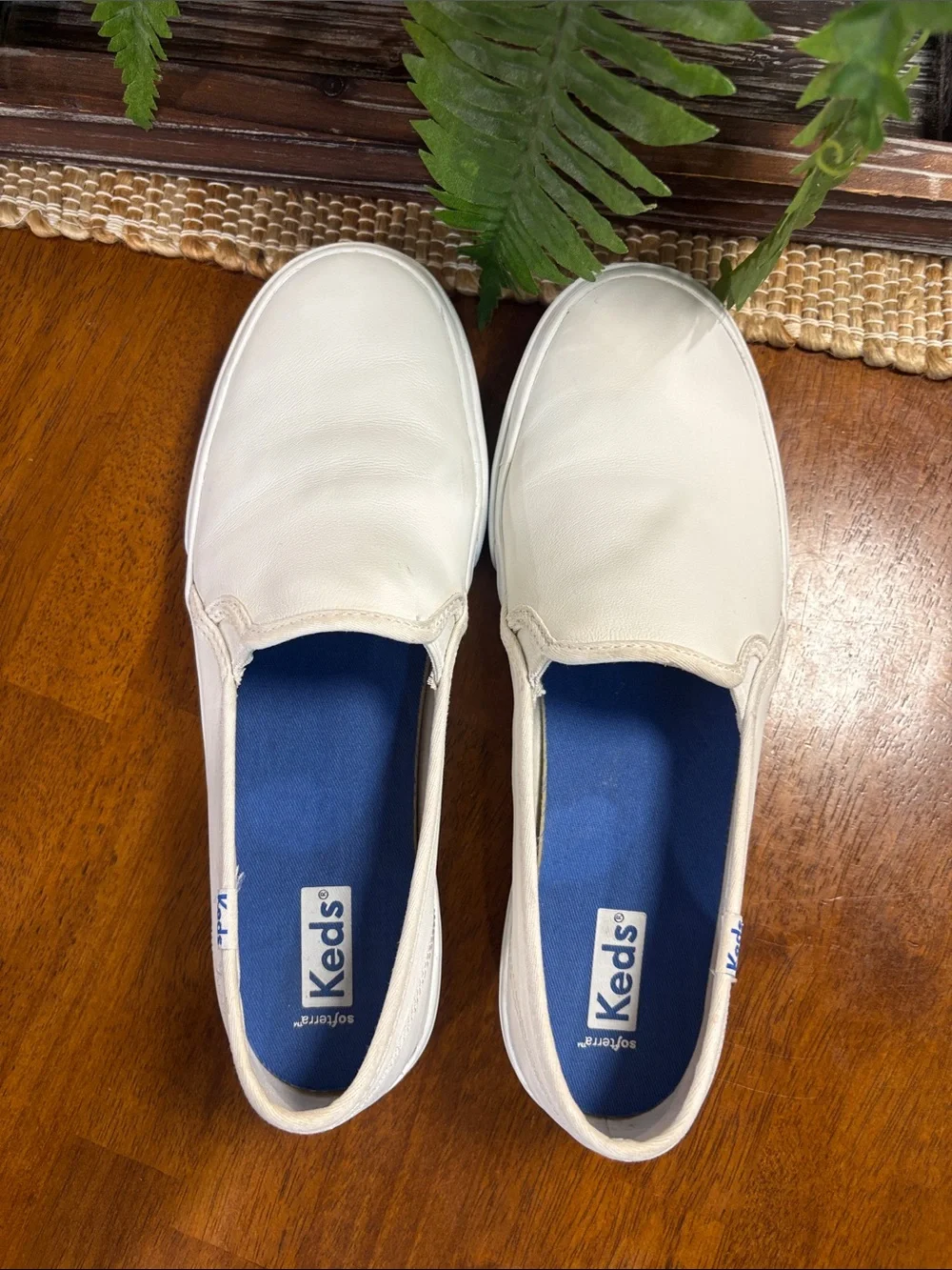 Keds White Slip-On Platform leather Loafers