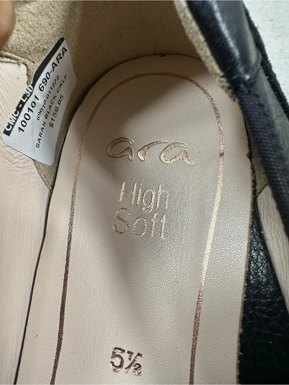 Ara Women Black Flats US 5,5 New