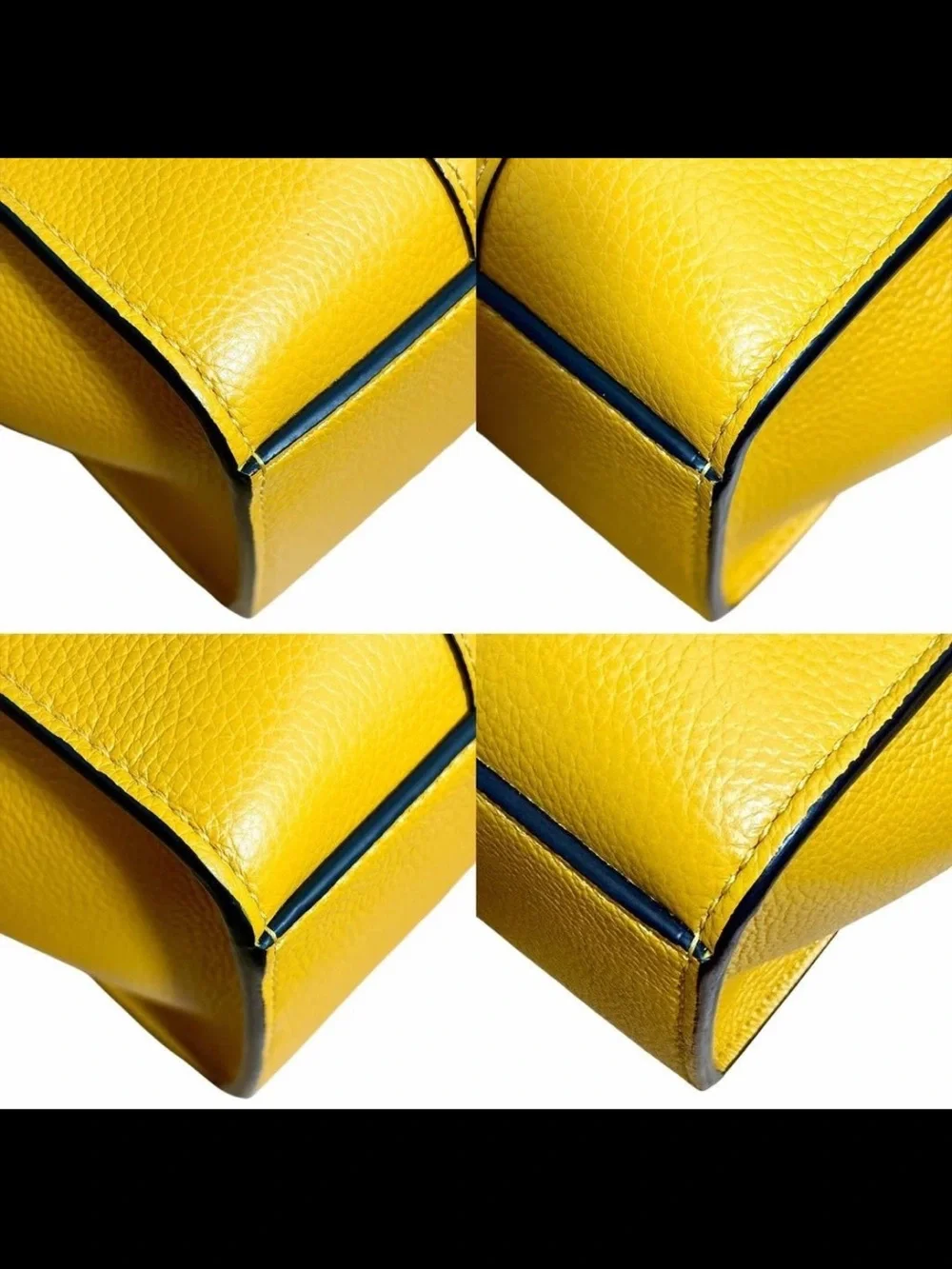Mulberry Yellow Leather Satchel with Belt-Style Front