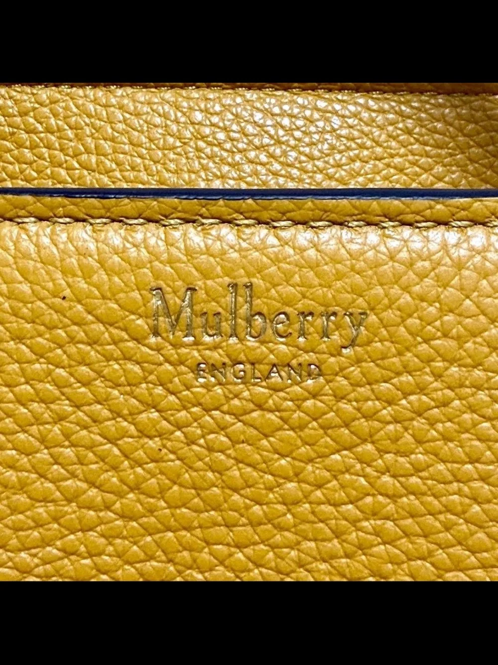 Mulberry Yellow Leather Satchel with Belt-Style Front
