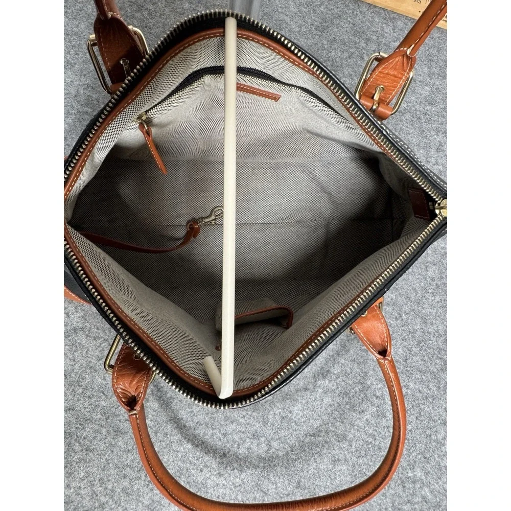 Dooney‎ & Bourke Large Domed Satchel Purse Bag Black Shoulder Strap & Dust Bag