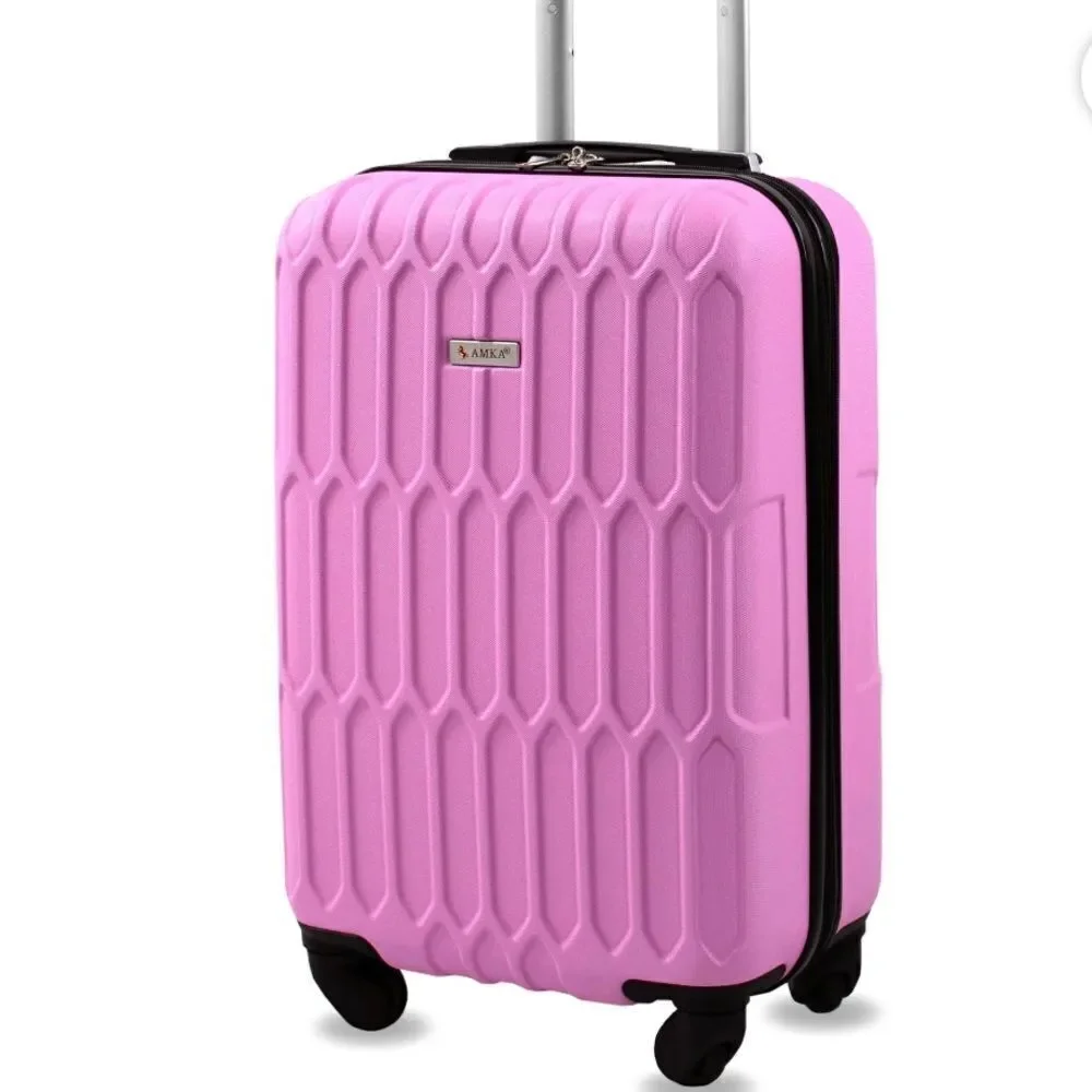 AMKA Honeycomb 20 in. Carry-On Expandable Spinner Suitcase luggage pink