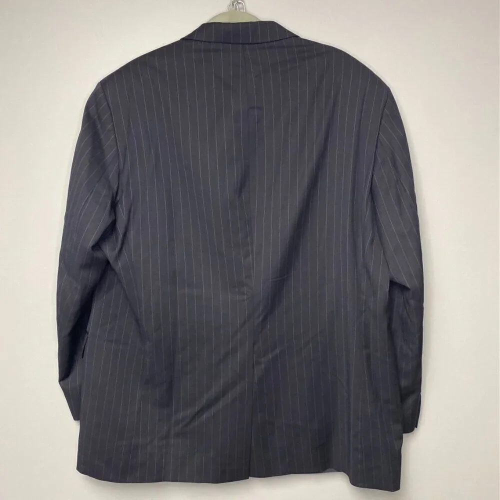 Lauren Ralph Lauren Navy Pin Stripe 100% Wool‎ 2-Button Men's Blazer Size 48R