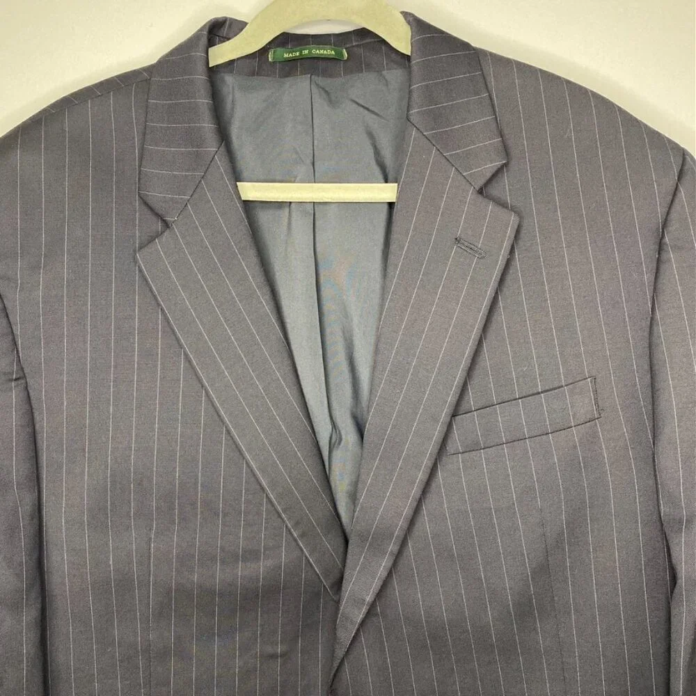 Lauren Ralph Lauren Navy Pin Stripe 100% Wool‎ 2-Button Men's Blazer Size 48R