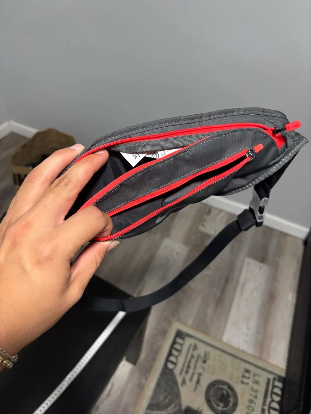 Nike Gray and Red Waist Pack - Men's Athletic Belt Bag