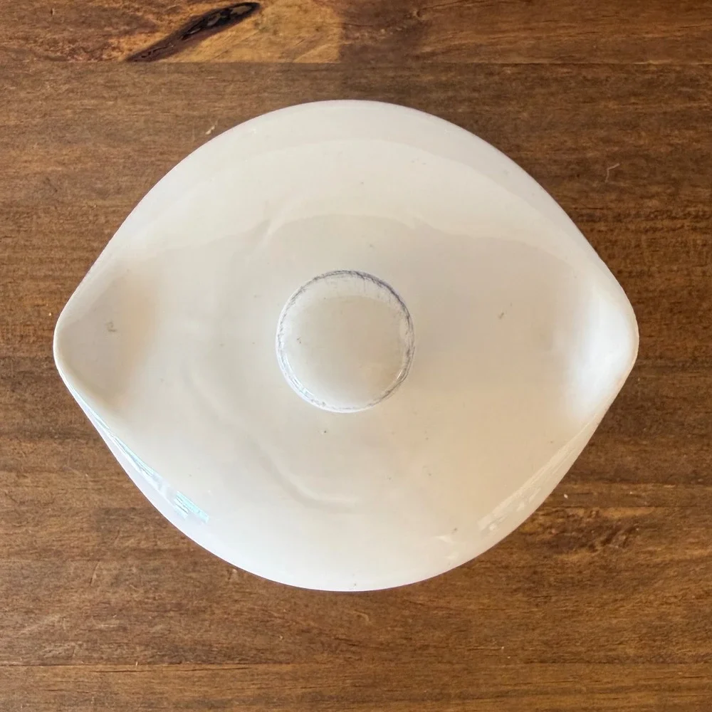 Ceramic Replacement Lid Pointed Cream Yellow Round Knob Farmhouse Kitchen