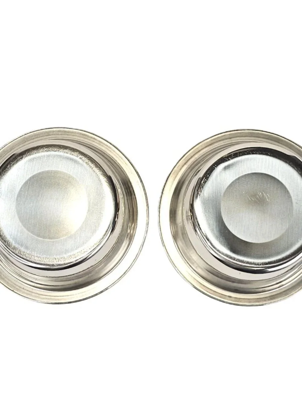 Elevated Double Cat Dog Bowls Wooden 15° Tilted Raised Stand Stainless Steel