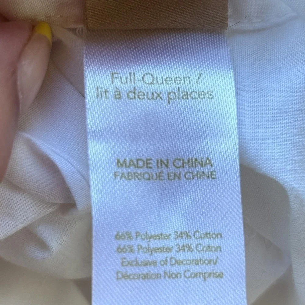 Pottery Barn Teen Ruched Pucker Up Duvet Full Queen Rainbow Striped White READ