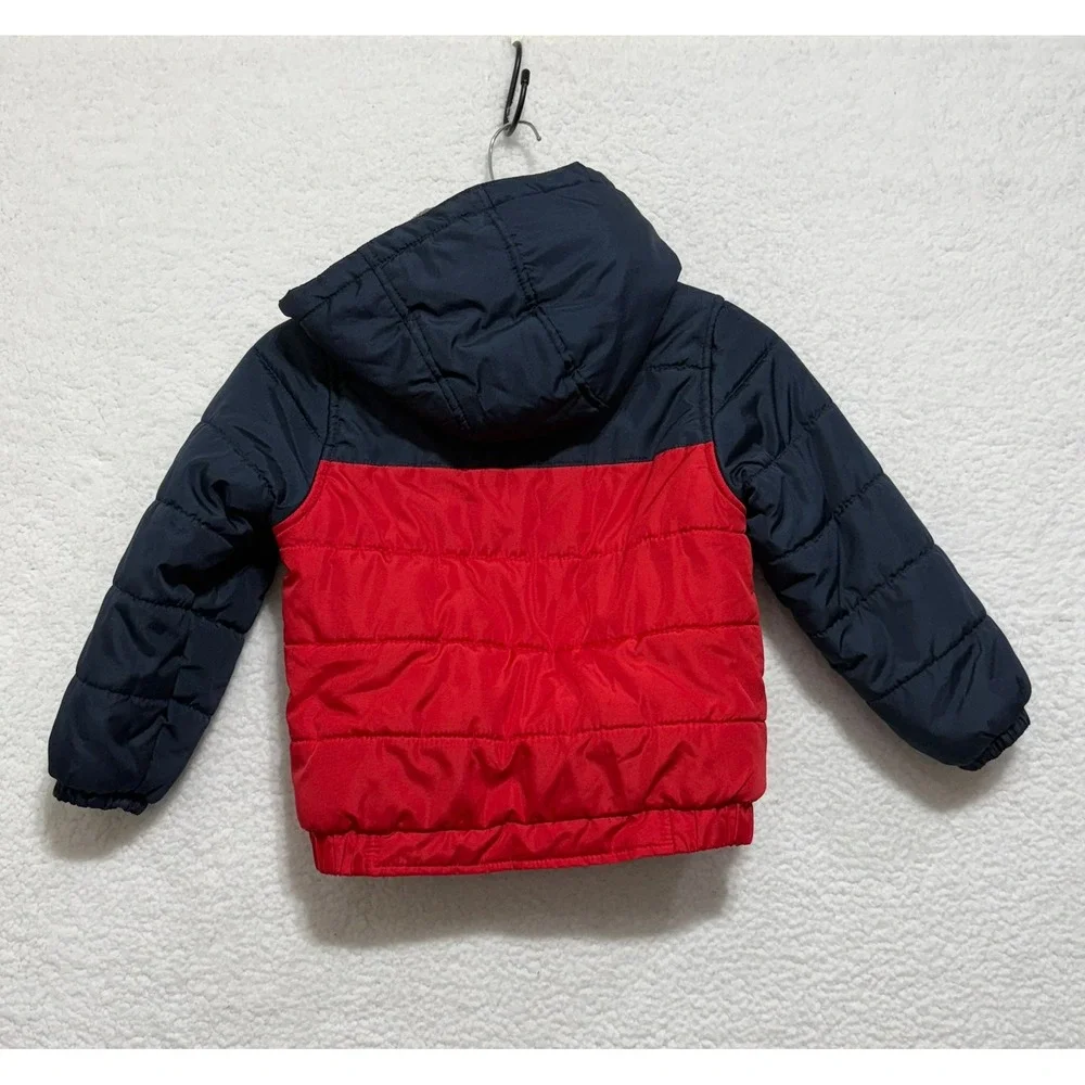 OshKosh B'gosh Kids Puffer Jacket Size M 5-6 Red Navy‎ Blue Hooded