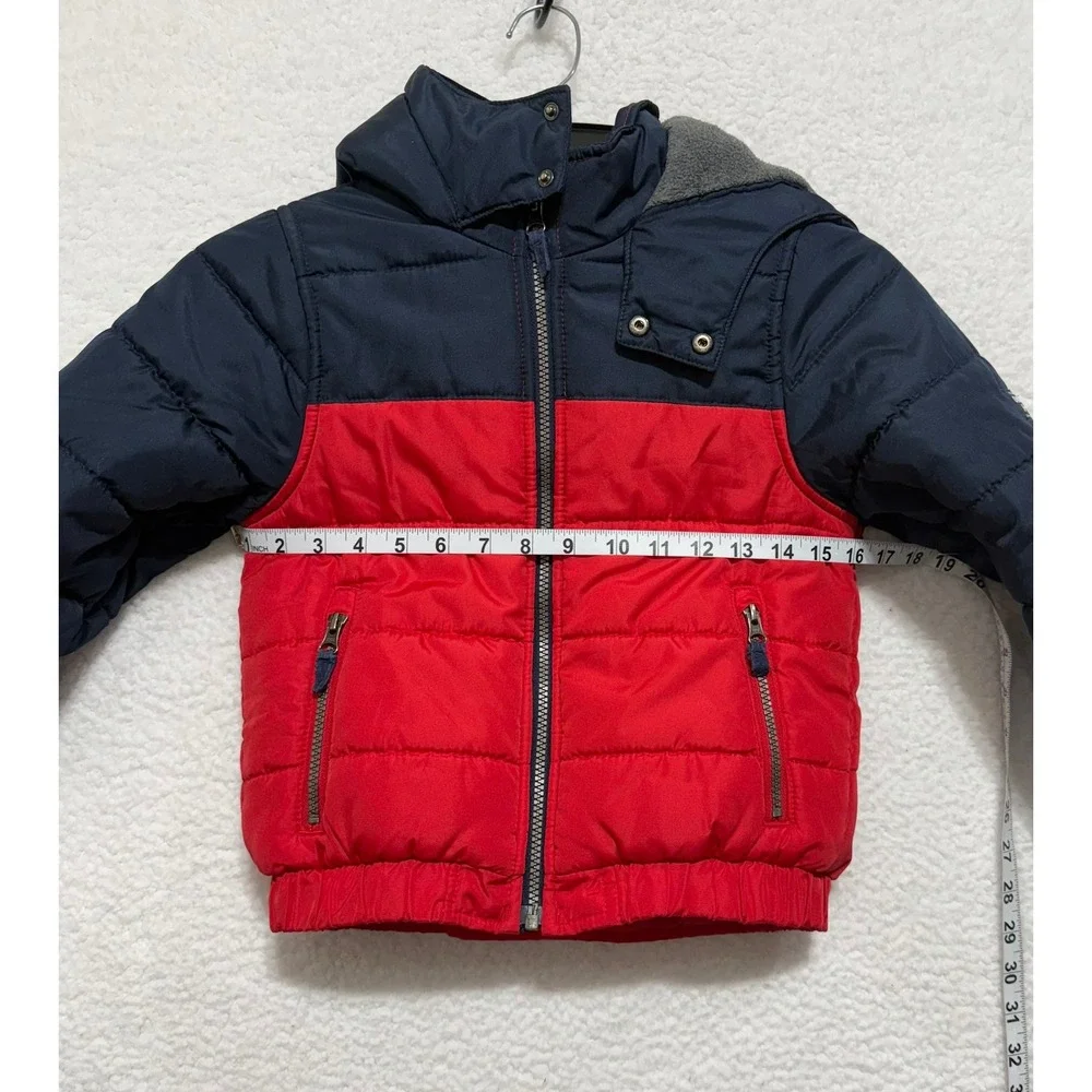 OshKosh B'gosh Kids Puffer Jacket Size M 5-6 Red Navy‎ Blue Hooded