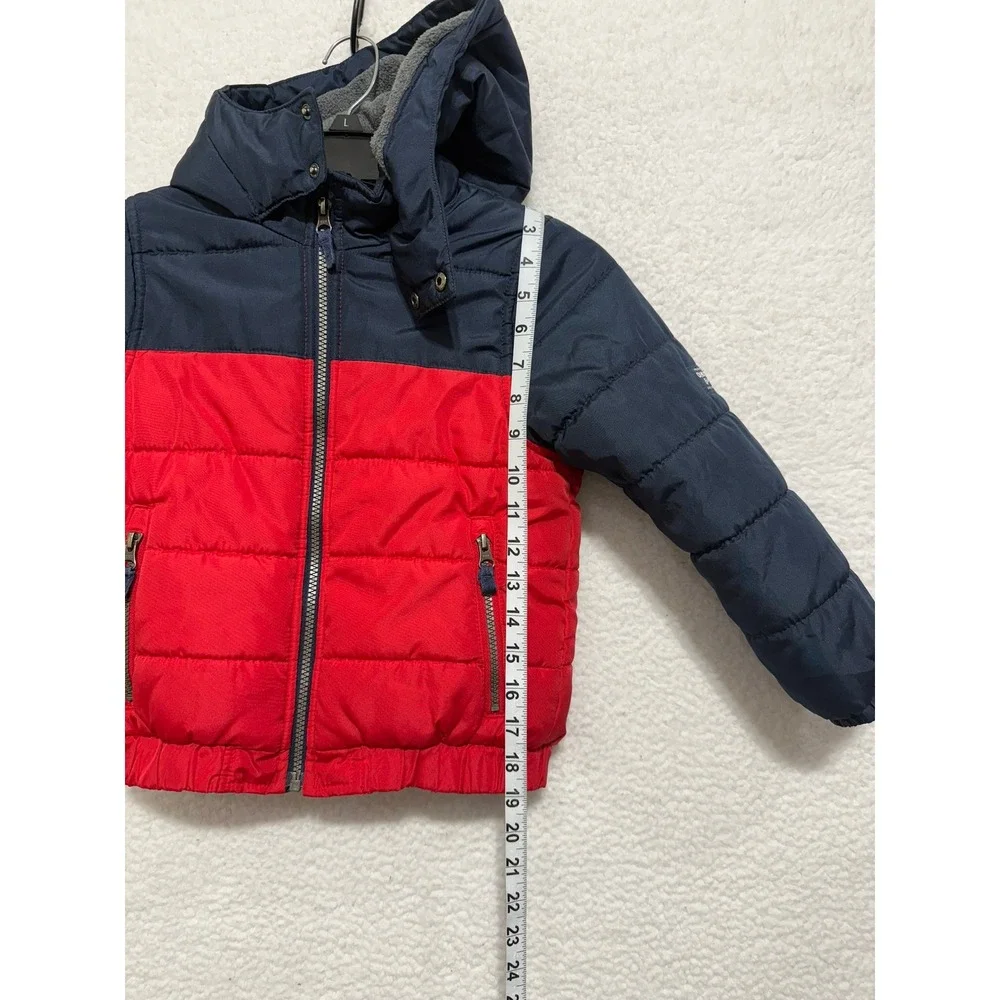 OshKosh B'gosh Kids Puffer Jacket Size M 5-6 Red Navy‎ Blue Hooded