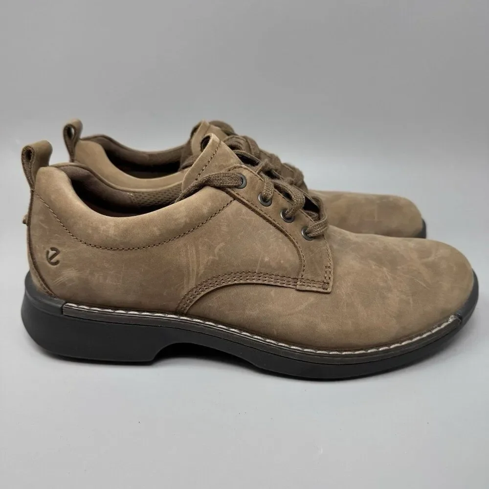 ECCO Fusion Plain Toe Oxfords Nubuck Leather  Brown  Mens Size 11