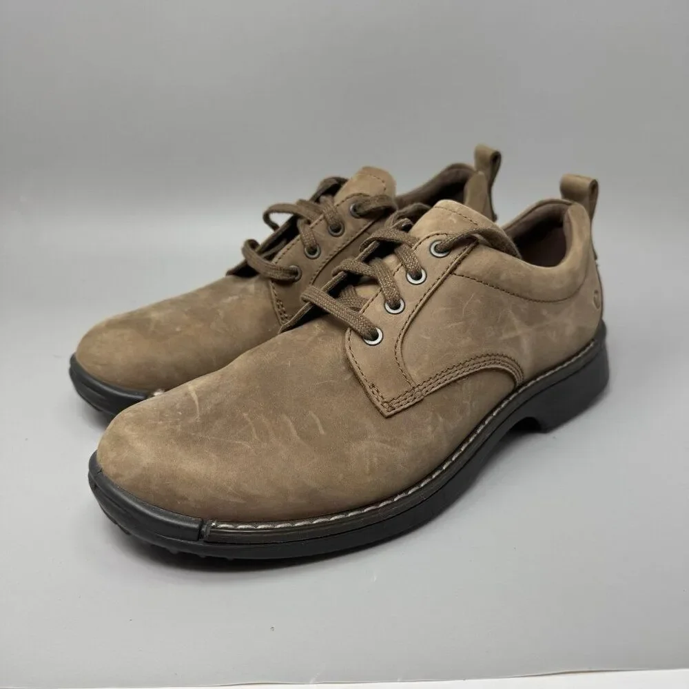 ECCO Fusion Plain Toe Oxfords Nubuck Leather  Brown  Mens Size 11
