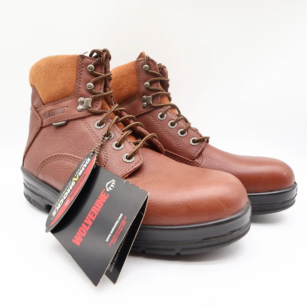 Wolverine DuraShocks SR Work Boots Men 9M Brown Leather New NWT W03122