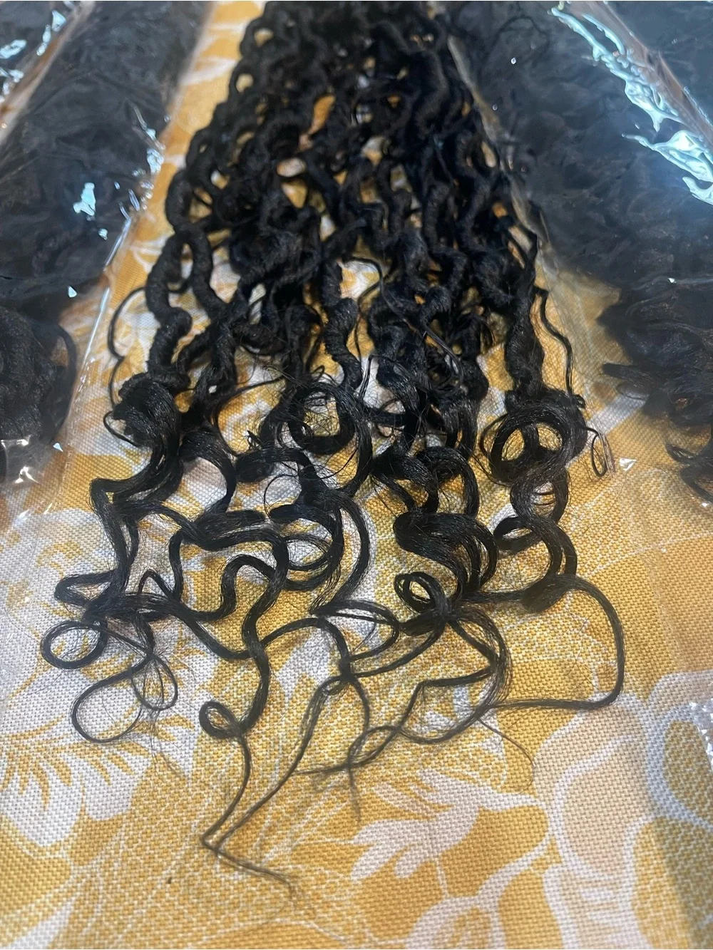 Sambraid Boho Goddess Locs with Human Hair Curls – 8 Packs Black color