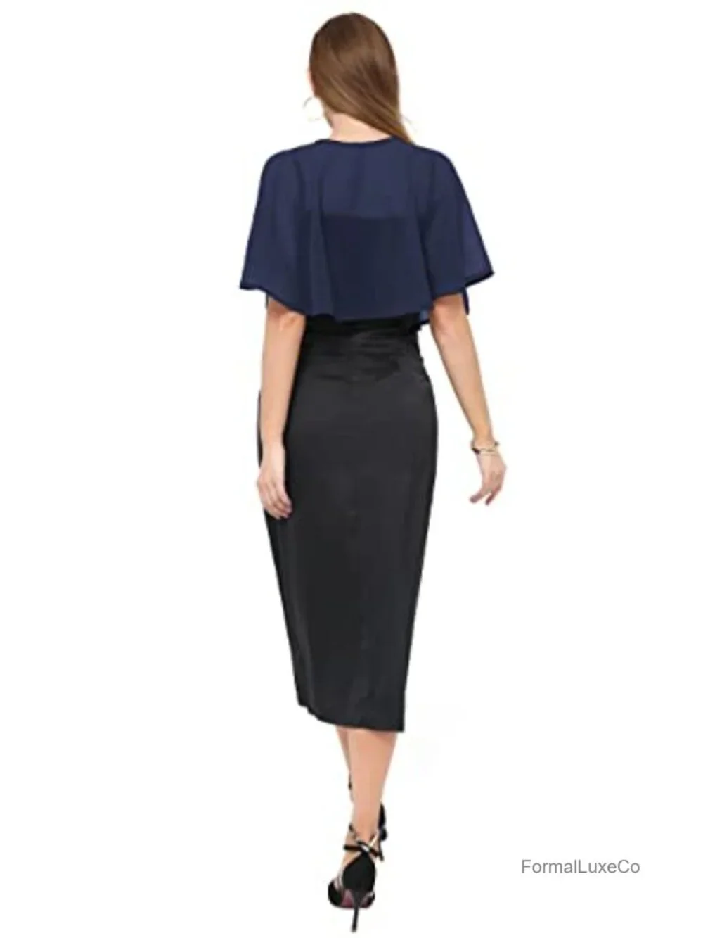 Chiffon Shawl Wrap Sheer Shrug Capelet for Wedding