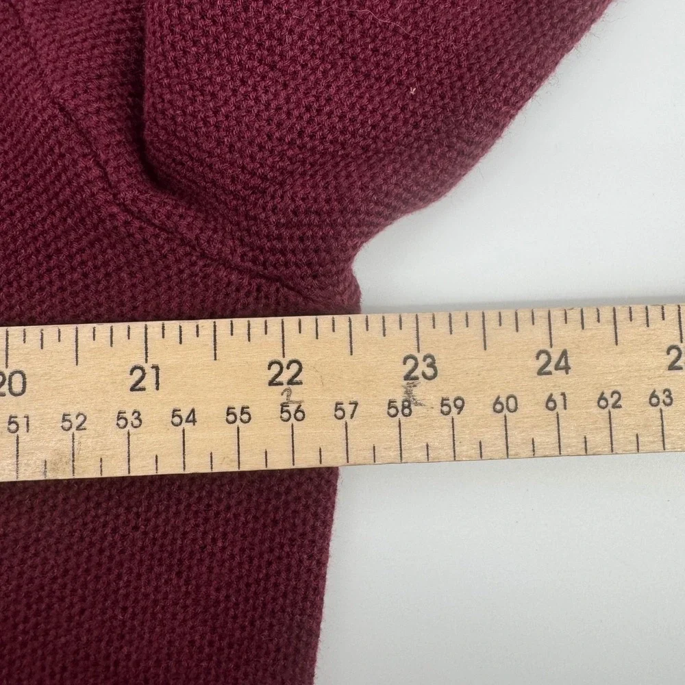 Polo Ralph Lauren Sweater Mens Large Burgundy Pima Cotton Textured Crewneck Logo