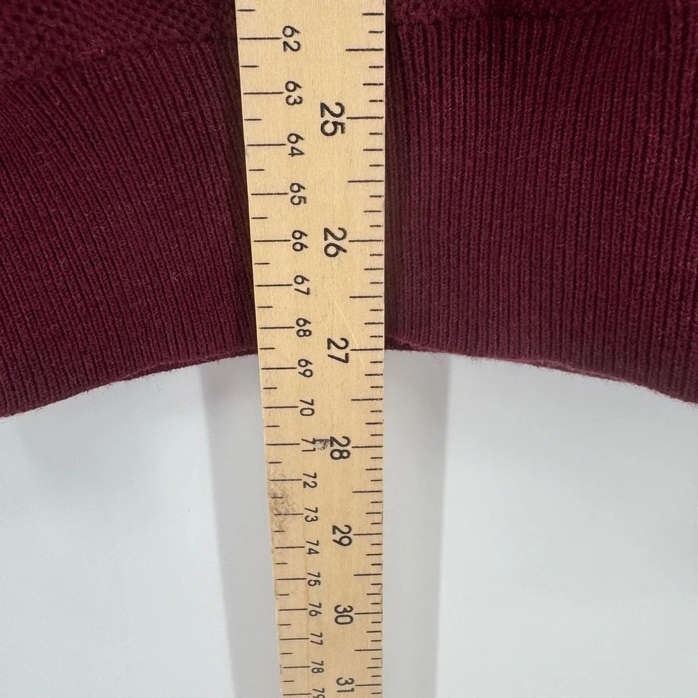 Polo Ralph Lauren Sweater Mens Large Burgundy Pima Cotton Textured Crewneck Logo