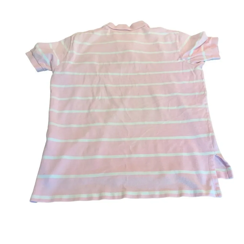 Polo Ralph Lauren Striped Men’s Pink White Polo Shirt Large