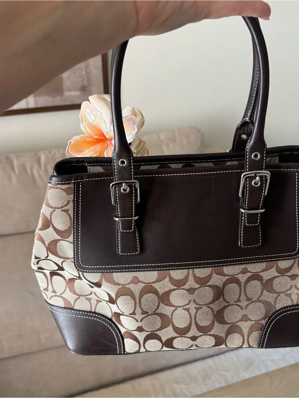 Vintage Coach Hampton Signature Satchel Bag