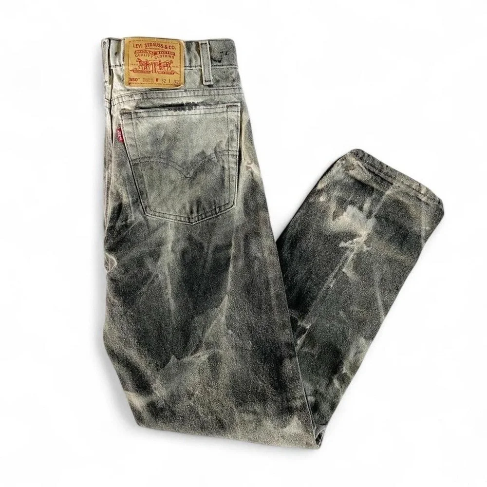 Levi's Vintage 90s Gray Acid Wash Straight Jeans Classic Comfort